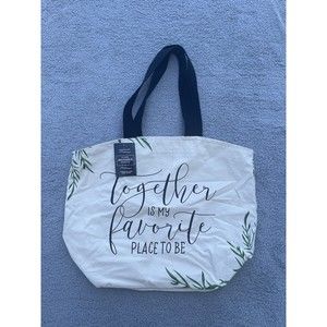 Classic Reusable Tote Bag “Together Is My Favorite Place To Be" - Beige NWT